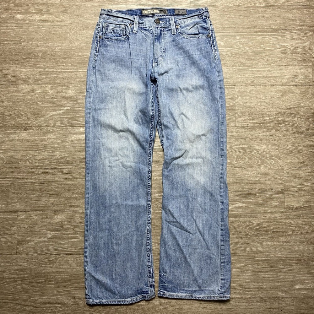 BKE Tyler Jeans Men's 31R Blue Light Wash Denim Pants Straight Fit 100% Cotton